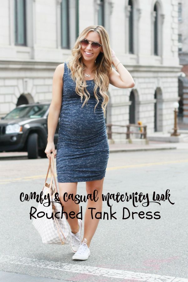 Comfy & Casual Maternity Look – Rouched Tank Dress