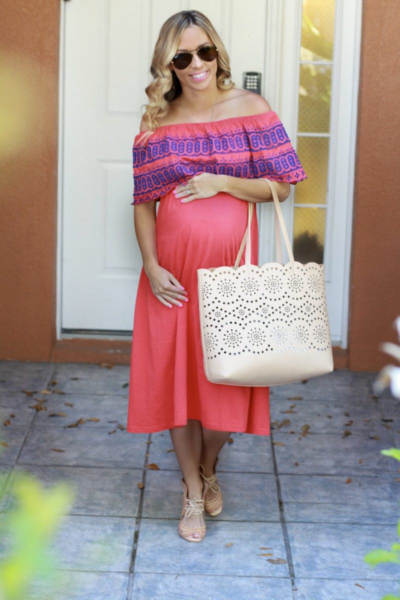Off the Shoulder Midi Sundress - Fiesta Inspired Look - According to Blaire